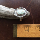 Beautiful Mini Sterling Silver Single Stone Dry Creek Turquoise Ring Size 7.75