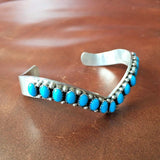 Sterling Natural Sleeping Beauty Turquoise Cuff Bracelet D Livingston Signed