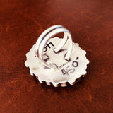 Cluster Beautiful Handmade Sterling Silver White Buffalo Flower Ring Size 6