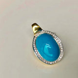 Eye of the Ocean 18K Gold Mini Diamond and Natural Sleeping Beauty Pendant Only
