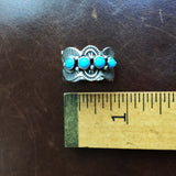 Classic Natural Sterling Silver Mini Cluster Sleeping Beauty Turquoise Ring Size 6