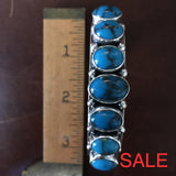 7 Cluster Egyptian Turquoise Bangle Bracelet Signed Renowned Mark Yazzie Bracelets