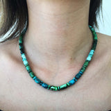 16" Mixed Length Damele Turquoise Beaded Necklace Rare For Collectors