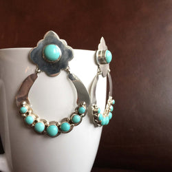 Beautiful Navajo Handmade Sterling Silver Mini Cluster Campitos Earrings
