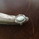 Beautiful Mini Sterling Silver Single Stone Dry Creek Turquoise Ring Size 7.75