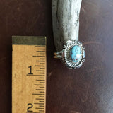 Beautiful Mini Sterling Silver Single Stone Dry Creek Turquoise Ring Size 6