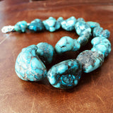 16" Mixed Sized Demale Turquoise Cabs Necklace