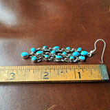 Natural Sleeping Beauty Turquoise Waterfall Dangle Earrings Signed Emma Lincoln