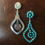 Petit Mini Cluster Earrings Sleeping Beauty Turquoise Deep Blue Signed