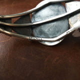 Beautiful Simple Oval Natural New Lander Sterling Silver Bangle Bracelet