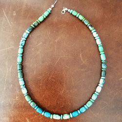 16" Mixed Length Damele Turquoise Beaded Necklace Rare For Collectors