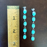 Beautiful Handmade Number 8 Turquoise Sterling Silver Dangle Earrings