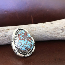 Handmade Sterling Silver Single Teardrop Gobi Desert Lavender Ring Size 6