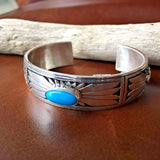 Native American Sterling Sleeping Beauty Cuff Bracelet Signed by Marita Benally