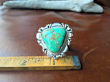 Handmade Natural Carico Lake Turquoise Sterling Silver Ring Sz 9 Marita Benally