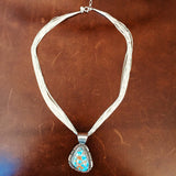Handmade Gobi Desert Lavender Pendant with Liquid Sterling Silver Necklace