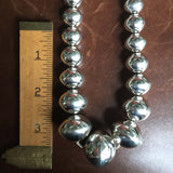 21 Inch Navajo Handmade Varied Sized Navajo Beads Necklace Chain